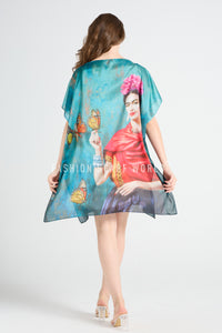 Frida Kahlo Butterfly Silk Cover Up