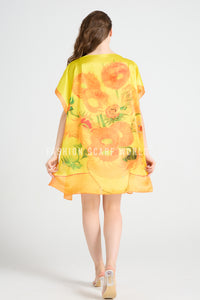 Van Gogh Sunflowers Silk Cover Up