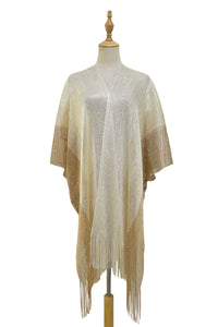 Stripe Metallic Tassel Kimono/ Cover Up