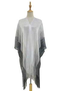 Stripe Metallic Tassel Kimono/ Cover Up