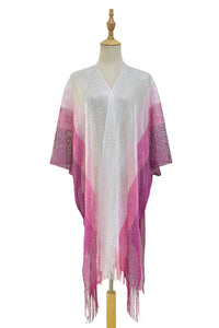 Stripe Metallic Tassel Kimono/ Cover Up