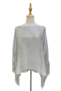 Diamante Metallic Mesh Tassel Cover Up