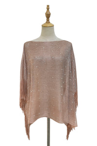 Diamante Metallic Mesh Tassel Cover Up