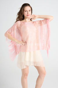 Diamante Metallic Mesh Tassel Cover Up