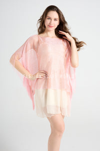 Diamante Metallic Mesh Tassel Cover Up