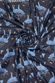 Decorative Reindeer & Night Sky Print Wool Scarf