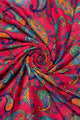 Cartoon Style Paisley Print Frayed Scarf