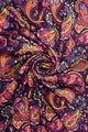 Detailed Paisley Print Wool Tassel Scarf