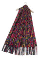 Indian Inspried Bold Floral & Paisley Wool Tassel Scarf