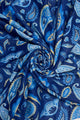 Blue Paisley Print Frayed Scarf