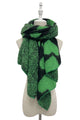 Loveheart Print Diagonal Edge Wool Scarf