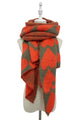 Loveheart Print Diagonal Edge Wool Scarf