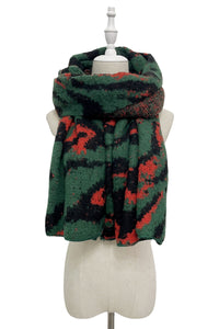 Leopard Print Diagonal Edge Wool Scarf