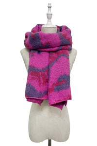 Leopard Print Diagonal Edge Wool Scarf