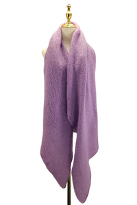 Plain Boucle Diagonal Edge Wool Scarf