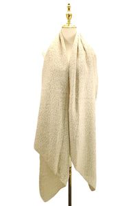 Plain Boucle Diagonal Edge Wool Scarf