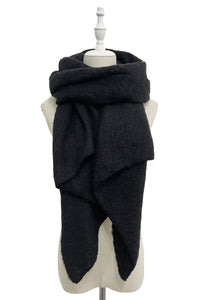 Plain Boucle Diagonal Edge Wool Scarf