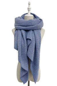 Plain Boucle Diagonal Edge Wool Scarf