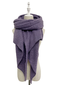 Plain Boucle Diagonal Edge Wool Scarf