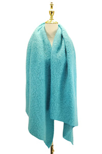 Plain Boucle Diagonal Edge Wool Scarf