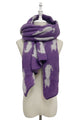 Cat Print Diagonal Edge Wool Scarf