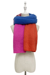 Block Colour Diagonal Edge Wool Scarf