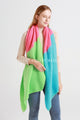 Stripe Colour Diagonal Edge Wool Scarf