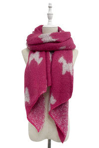 Scottie Dog Print Diagonal Edge Wool Scarf