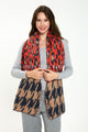 Leopard & Houndstooth Print Diagonal Edge Wool Scarf