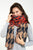 Leopard & Houndstooth Print Diagonal Edge Wool Scarf