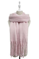 Cosy Plain Blanket Tassel Scarf