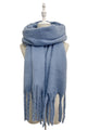 Cosy Plain Blanket Tassel Scarf