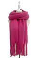 Cosy Plain Blanket Tassel Scarf