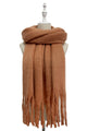 Cosy Plain Blanket Tassel Scarf