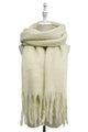 Cosy Plain Blanket Tassel Scarf