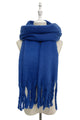 Cosy Plain Blanket Tassel Scarf