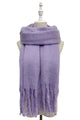 Cosy Plain Blanket Tassel Scarf