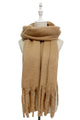 Cosy Plain Blanket Tassel Scarf