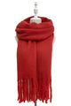 Cosy Plain Blanket Tassel Scarf