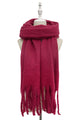 Cosy Plain Blanket Tassel Scarf