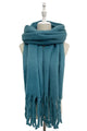 Cosy Plain Blanket Tassel Scarf