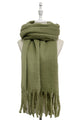 Cosy Plain Blanket Tassel Scarf