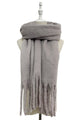 Cosy Plain Blanket Tassel Scarf