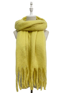 Cosy Plain Blanket Tassel Scarf