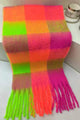 Colourful Cosy Check Blanket Tassel Scarf