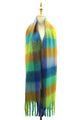 Colourful Cosy Check Blanket Tassel Scarf