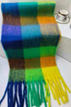 Colourful Cosy Check Blanket Tassel Scarf