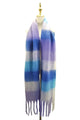 Colourful Cosy Check Blanket Tassel Scarf