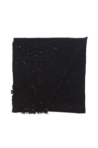 Plain Sequin Embellished Frayed Scarf