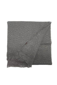 Plain Sequin Embellished Frayed Scarf